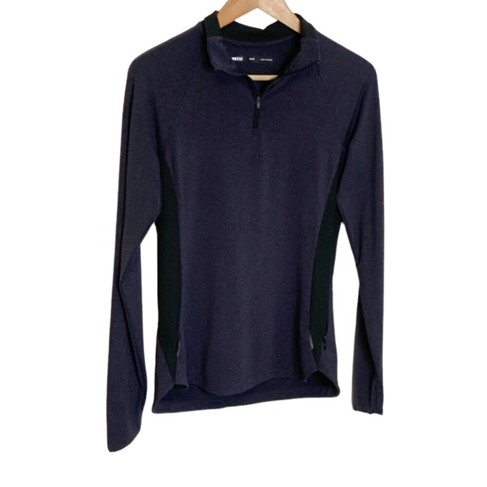 REI Coop Women's Quarter Zip Pullover Long Sleeve Shirt S Black Purple Outdoor